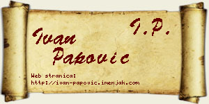 Ivan Papović vizit kartica